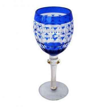 Imagem de Conjunto Taças De Vinho De Vidro Azul  6 Pcs 8cm X 8cm X 19cm - Btc De