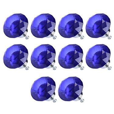 Imagem de Mallofusa - 10 pomos de cristal azul real para armario, cajón y armario