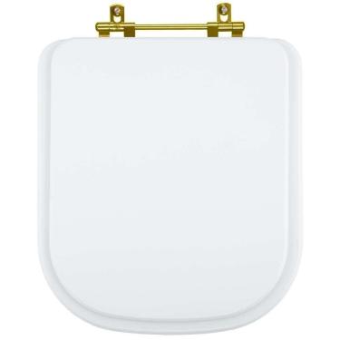 Imagem de Assento Sanitário Elite Branco para vaso Celite Com Ferragem Dourada