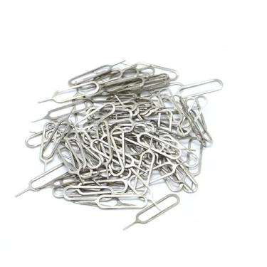Imagem de Kit 10 - Chave Clip Removedor Chip Sim - Chave Chavinha Agulha - Abrir Bandeja Celular