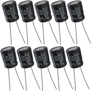 Imagem de Capacitor Eletrolítico 220uF 50V - Kit 10 Peças