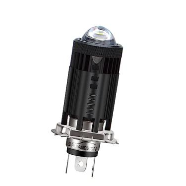 Imagem de Ruiandsion Lâmpada LED H4 para farol de motocicleta DC 8-24V dupla cor branca + amarela super brilhante com ventilador de refrigeração e lente do projetor lâmpada LED de feixe alto/baixo para farol de motocicleta