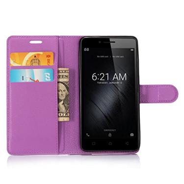 Imagem de Capa carteira Lenovo K10E70, capa carteira flip de couro PU premium com compartimento para cartão, suporte e fecho magnético [capa interior à prova de choque de TPU] Compatível com Lenovo K10E70