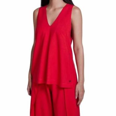 Imagem de Blusa Feminina Dudalina Decote V Vermelho Claro - 660501-Feminino