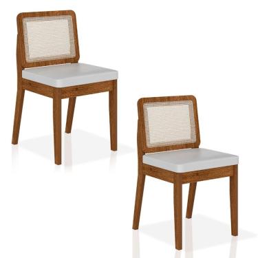 Imagem de Kit 2 Cadeiras Sextavada Sydney Freijó/corino Branco - M. Arapongas