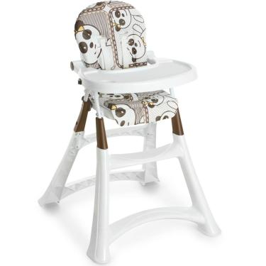 Imagem de Cadeira de Refeição Alimentação Infantil Alta Premium Galzerano Branca Panda Cadeirinha de Jantar Bebê