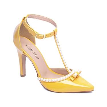 Imagem de Sapato Scarpin Salto Alto Social Amarelo Torricella Genero:Feminino;Cor:Amarelo;Tamanho:38