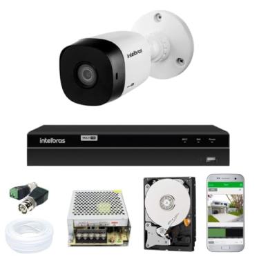 Imagem de Kit Jogo Monitoramento Cftv Drvr 4 Canais Multi HD Intelbras Mhdx Com 1 Câmera