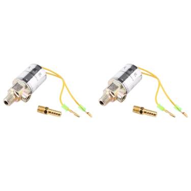 Imagem de Buzinas de Ar de 12V de 2 Unidades e Válvula Solenóide Elétrica, Sistemas de Passeio de Ar Buzina de Ar de Caminhão de Trem de Metal de 1/4 Polegadas Com Todo o Material