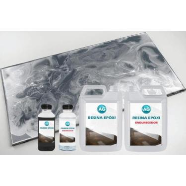 Imagem de Kit Bancada Metálico Prata Platinum / Cinza Ferro Ag - Resinas Ag