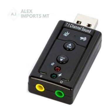 Imagem de Placa De Som Usb 7.1 Canais Adaptador Pra Fone De Ouvido - A.R Varieda