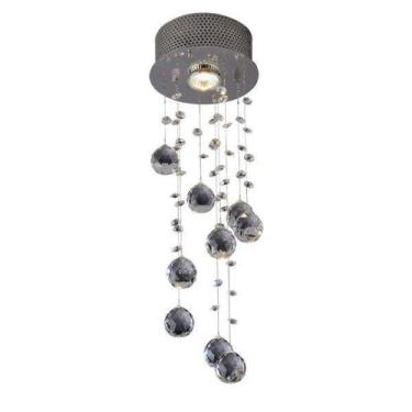 Imagem de Plafon Sobrepor de Cristais Redondo Spiral 1 Lâmpada Bronzearte