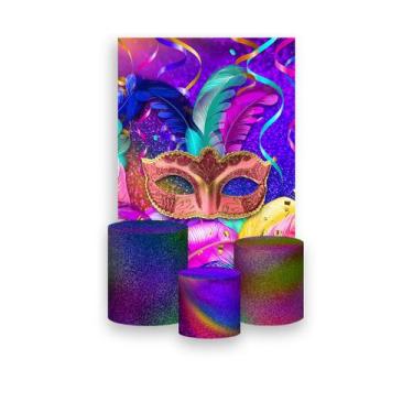 Imagem de Painel De Festa Vertical 1,50 x 2,20 + Trio De Capas Cilindro - Carnav