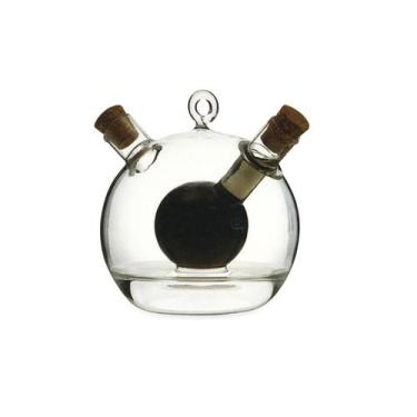 Imagem de Galheteiro Cristal 2 em 1 Recipiente Azeite Vidro Azeiteiro Vinagreiro