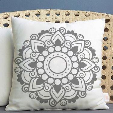 Imagem de Almofada Estampada Mandala 40x40cm Obery Cinza - FASTLAR