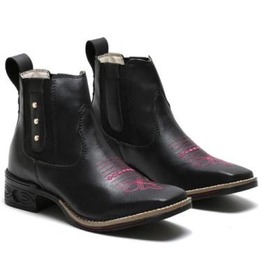Imagem de Botina Bota Country Texana Feminina Bico Quadrado Strass - GENERICA, P