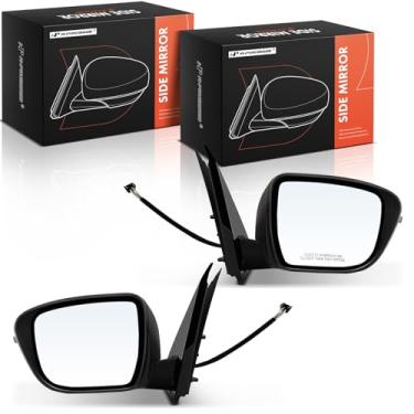 Imagem de A-Premium Par (2) espelhos retrovisores elétricos do lado do motorista e do passageiro - compatível com Nissan Pathfinder 2018 2019 2020 - Espelho retrovisor externo preto dobrável manual não aquecido