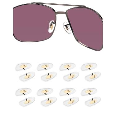 Imagem de 8 pares de protetores nasais de substituição para óculos Ray-Ban Aviator RB3025 | RB3026 | RB3030 | RB3211 | RB3362 Óculos de sol, óculos - transparente com núcleo dourado