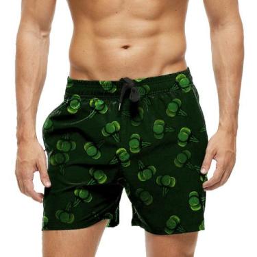Imagem de Short Praia Shorts Banho Bermuda Verão Brócolis Cartoon Verde 1766 - S