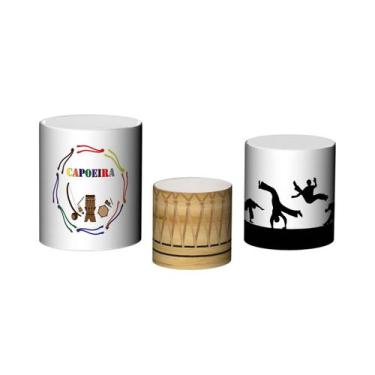 Imagem de Trio De Capa Cilindro - Berimbau Silhueta Capoeira 026 - Via Cores