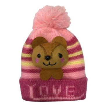 Imagem de Gorro Touca Infantil Forro Interno Quentinho Com Pompom Menino Menina 