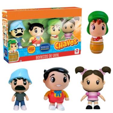 Imagem de Kit Bonecos Vinil Madruga, Nhonho, Popis E Chaves No Barril - Lider Br