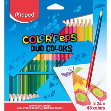 Imagem de Lápis de COR Triangular Color PEPS Duo 24 Lápis 48 Cores - Maped