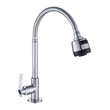 Imagem de Torneira Para Cozinha Flexível Pia Luxo Chuveirinho Prata - SECINFO