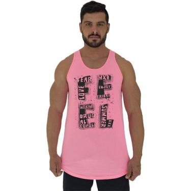 Imagem de Regata Longline Estampada Masculina MXD Conceito Feel, GG, Rosa claro,