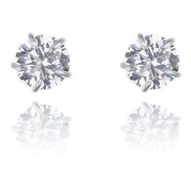 Imagem de Par Brinco Masculino Com Zirconia Em Aço Inox Redondo 4mm - Michester,