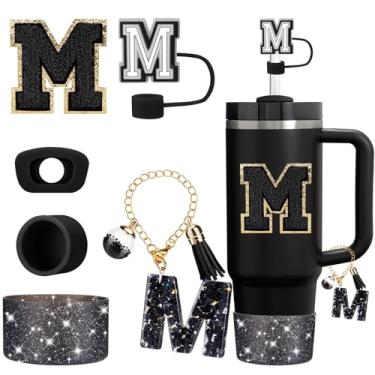 Imagem de Mity rain Conjunto de 6 peças de acessórios para copo Stanley Cup 850 g 1,134 g copo com alça, acessórios pretos incluindo topo de palha, bota, tampa à prova de derramamento, pingente de alça, adesivo
