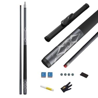 Imagem de Bastão de taco de sinuca de 147 cm, bastão de sinuca, taco de bilhar de bordo canadense, taco de sinuca profissional para esportes de mesa de sinuca de bar e casa, taco de piscina de carbono (B taco