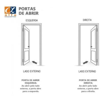Imagem de Porta lambril c/puxador 2,10  x 0,80 esquerda alumínio preto - Alfa Es