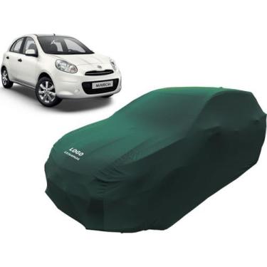 Imagem de Capa Para Cobrir Carro Nissan March Sv Tecido Helanca - Mz, Verde