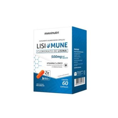 Imagem de Cloridrato de Lisina com Viamina C e Zinco Lisimune 500mg 60 cápsulas 