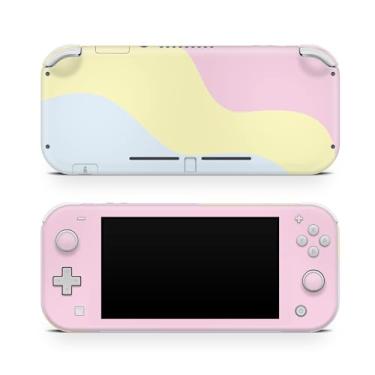 Imagem de Tacky Design Colorwave Skin compatível com Nintendo Switch Lite Skin Wrap, película minimalista com bloqueio de cor para Nintendo Switch Lite, decalque completo de vinil premium 3M (rosa pastel e azul