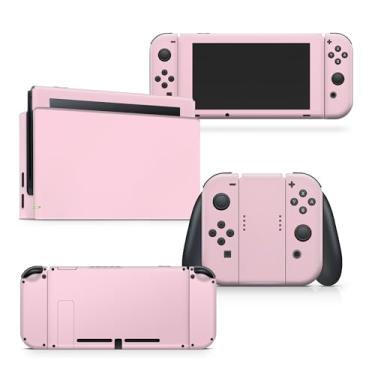 Imagem de Tacky Design Capa sólida compatível com Nintendo Switch, película clássica para adesivos Nintendo Switch, vinil premium 3M (rosa flor de cerejeira, Nintendo Switch)