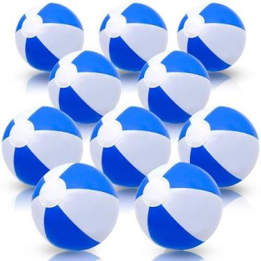 Imagem de Bolas de Praia ArtCreativity Azul e Branca - Pacote com 12 Unidades (3