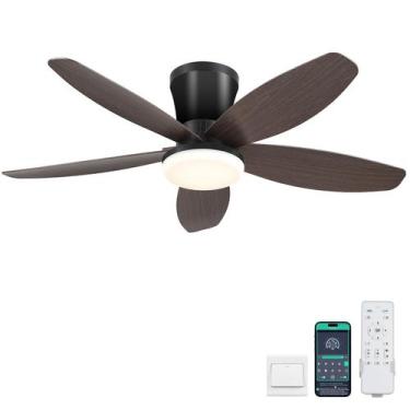 Imagem de Ventilador de Teto Surtime 36 Low Profile Marrom com Controle Remoto e