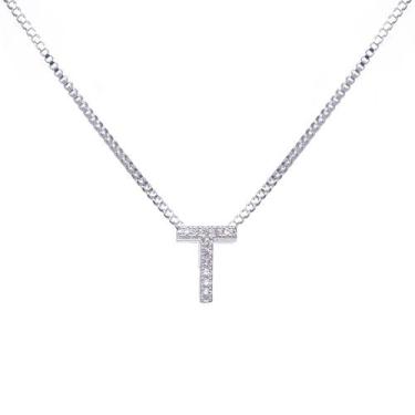 Imagem de Colar inicial cravejada Banhado Prata 925 - Papillon Semi Jóias