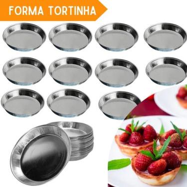 Imagem de Kit 24 forma tortinha lisa para doces salgados pão de batata torta res