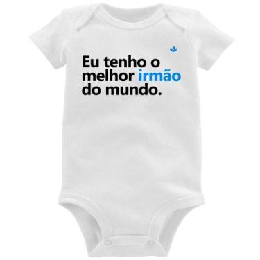 Imagem de Body Bebê Eu tenho o melhor irmão do mundo - Foca na Moda, Branco, P
