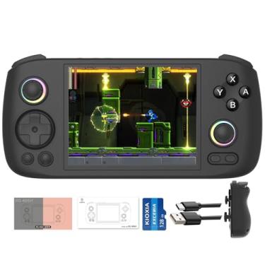 Imagem de Aivuidbs Rg406H Retro Game Console 128G Tf Card 5000+ Jogos, 4 Polegadas Android 13 Unisoc T820 Processador 8 Núcleos Emulador Videogames Rg 406H Suporta 5G Wifi 4.2 Bluetooth Luta Online, Streaming