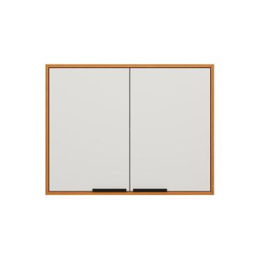 Imagem de Armário Suspenso 2 Portas 1 Prateleira 80cm Ravena - Freijó UV/Off Acetinado Poliman