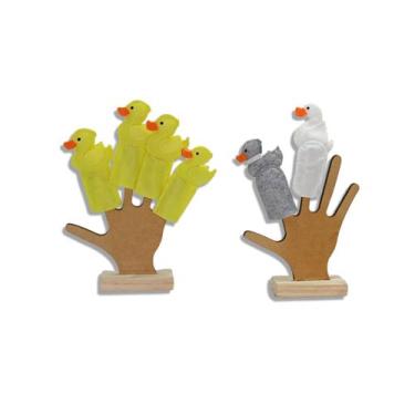 Imagem de Dedoches De Dedos Em Feltro  O Patinho Feio - Artesanato Feliz Criança