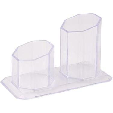 Imagem de Porta Canetas e CLIPS Maxcril Cristal Sextavado Durável - Waleu
