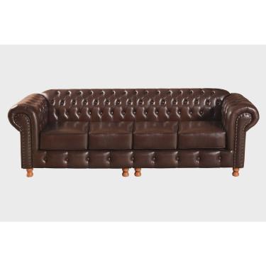 Imagem de Conjunto de Sofá 4 Lugares e 2 Poltronas Chesterfield Luís Xv