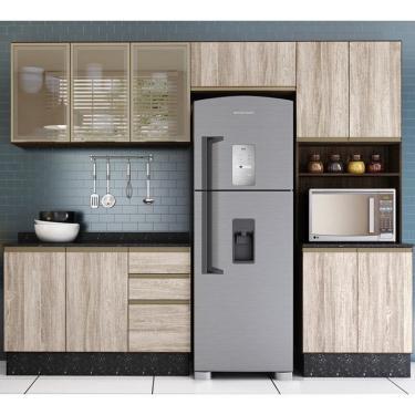 Imagem de Cozinha Modulada 04 Peças 100% Mdf Kali Premium 704848 Amendoa Arezzo Rustico Nicioli