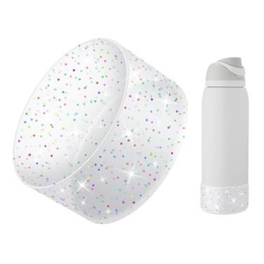 Imagem de BKBY Bota protetora de silicone com glitter compatível com Owala 680.4 g 947.2 g 1,134 g, capa de amortecedor inferior de manga de copo Bling compatível com garrafas de água de aço inoxidável Owala