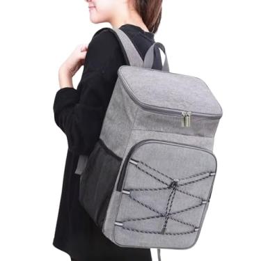 Imagem de Mochila Térmica Cooler 22L Isolamento de Alta Eficiência Impermeável Funcional Ergonômica Ideal para Gelo Bebidas Lanches Passeios ao Ar Livre Garante Conforto Durabilidade e Fácil Limpeza (CINZA)